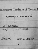 Edgerton Lab Notebook 12, Front Cover